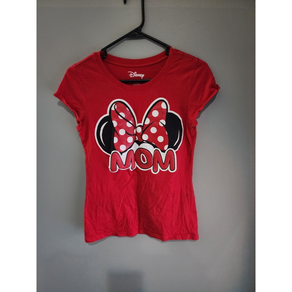 Disney Minnie Mouse Mom Red Graphic T-Shirt Women Large L 11/13 Short Sleeve Tee